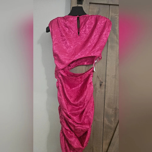 RONNY KOBO Kyle AsymetricalCutout Ruched Sleeveless Dress in Pink. Small NWT - Picture 9 of 10